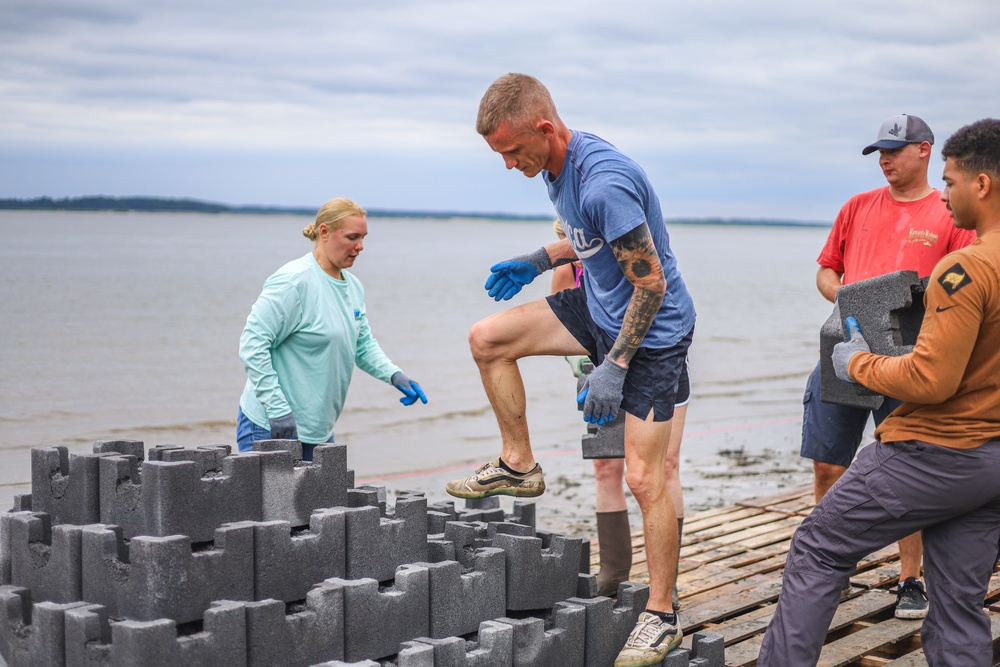 Oyster Reef Castle Build on Laurel Bay