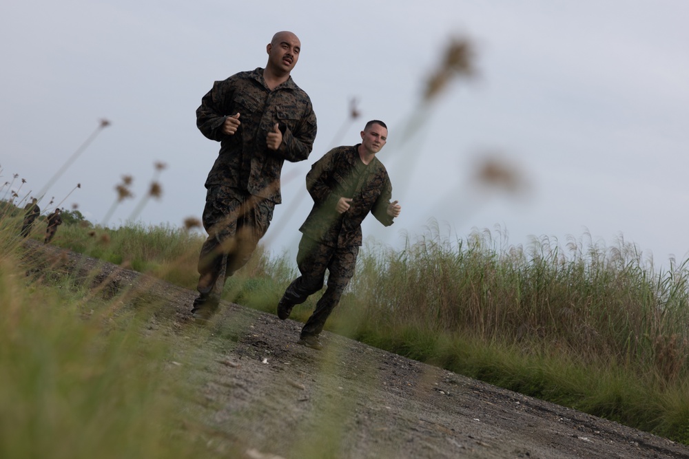 U.S. Marines participate in swim qualification during the Colombian Fluvial Operations Course.