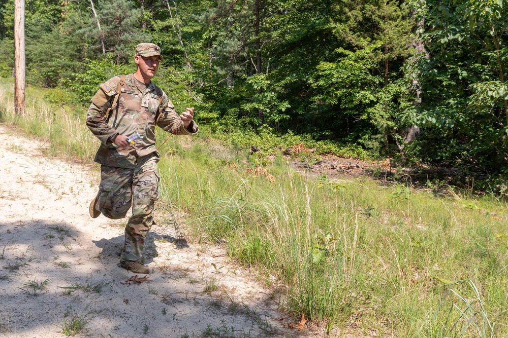 Staff Sgt. Conner Williams runs to the finish