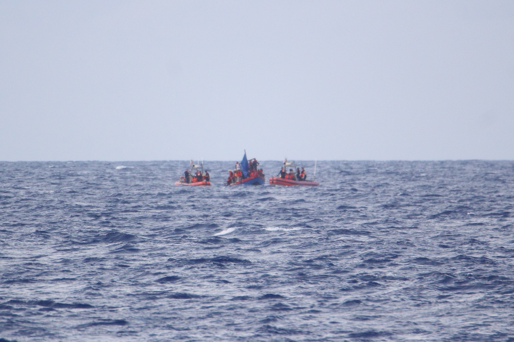 Coast Guard Cutter Valiant conducts migrant interdiction operations in the Windward Passage