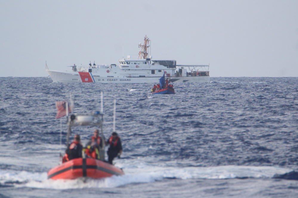 Coast Guard Cutter Valiant conducts migrant interdiction operations in the Windward Passage