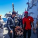 Sailors aboard the USS Howard conduct a medical training team drill in the South China Sea