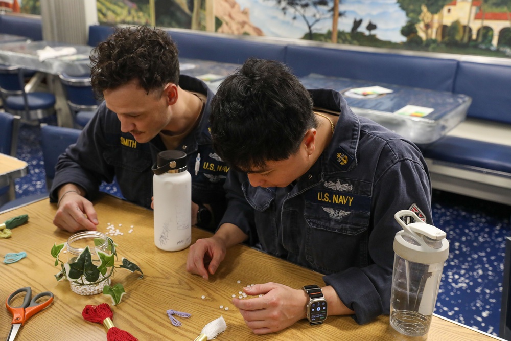 Sailors aboard the USS Howard host a friendship making event in the South China Sea