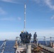 Sailors aboard the USS Howard conduct a sea and anchor detail in Okinawa, Japan