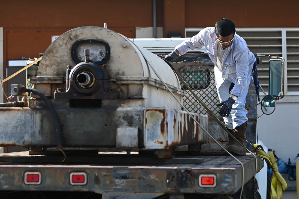 Joint Base Pearl Harbor-Hickam Hawaii transfers Wastewater Treatment Plant Centrifuge to Maui County