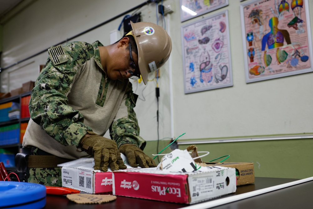 Seabees conduct construction repair projects at Colegio de Limón Diurno in Limón, Costa Rica, as part of Continuing Promise 2024