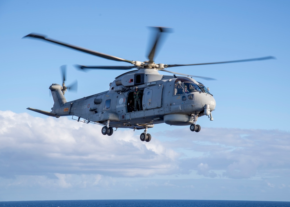 Italian AW101 Lands on USS Carl Vinson During RIMPAC 2024