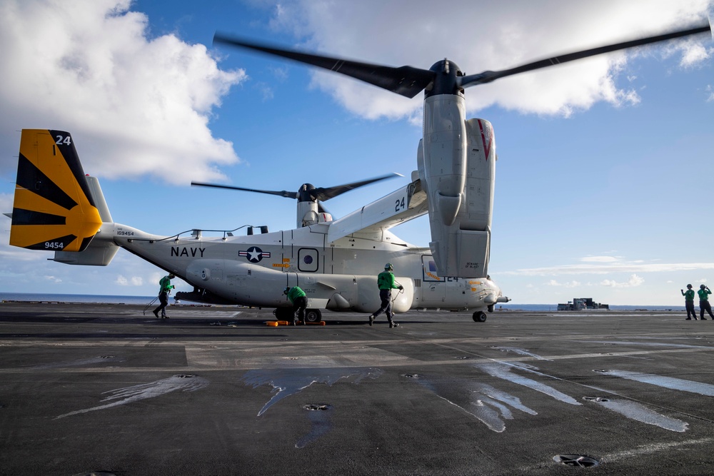 CMV-22B Osprey Lands on USS Carl Vinson During RIMPAC 2024