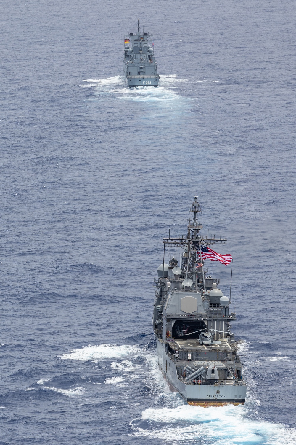 USS Princeton chasing Baden-Wurttemberg