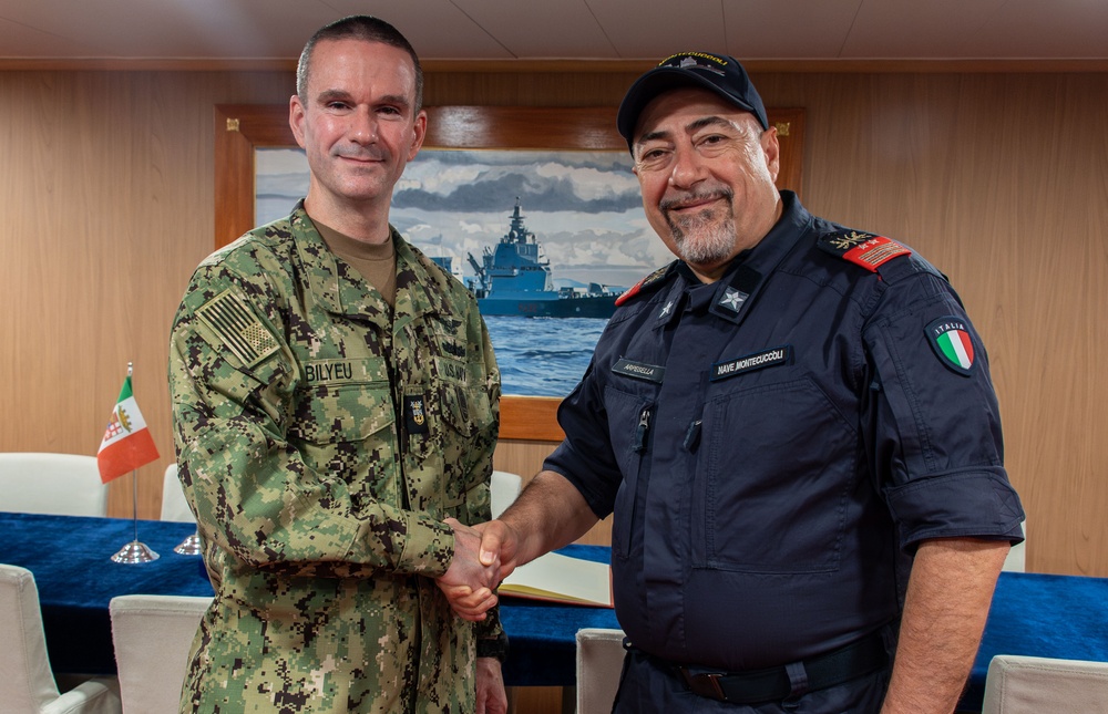 Carrier Strike Group ONE Admiral Visits Italian Destroyer During RIMPAC 2024