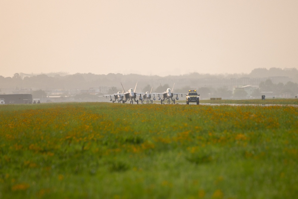 F/A-18 Hornet Aircraft with VMFA(AW) 224 Arrive at Suwon Air Base