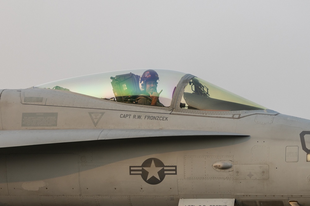 F/A-18 Hornet Aircraft with VMFA(AW) 224 Arrive at Suwon Air Base