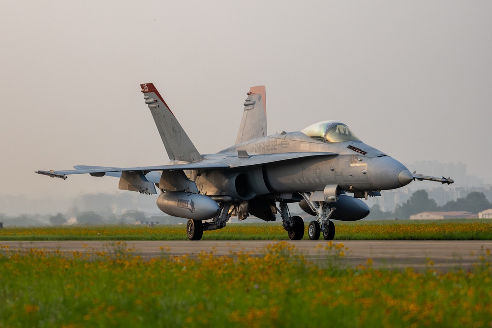 F/A-18 Hornet Aircraft with VMFA(AW) 224 Arrive at Suwon Air Base