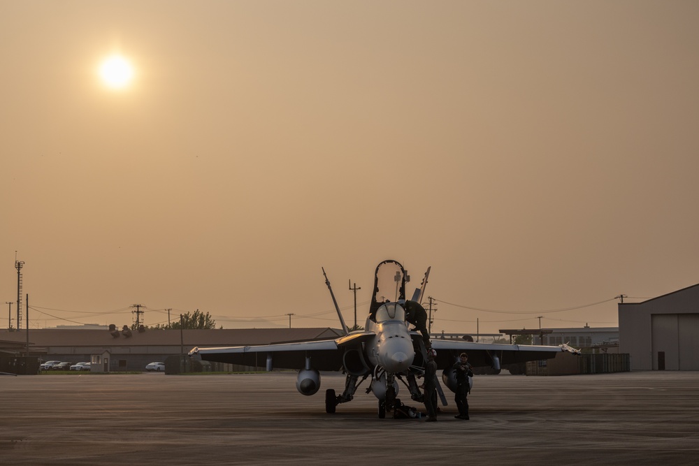 F/A-18 Hornet Aircraft with VMFA(AW) 224 Arrive at Suwon Air Base