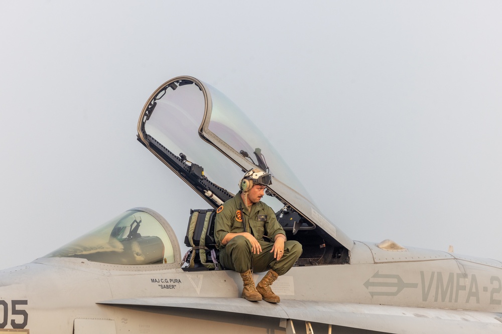 F/A-18 Hornet Aircraft with VMFA(AW) 224 Arrive at Suwon Air Base