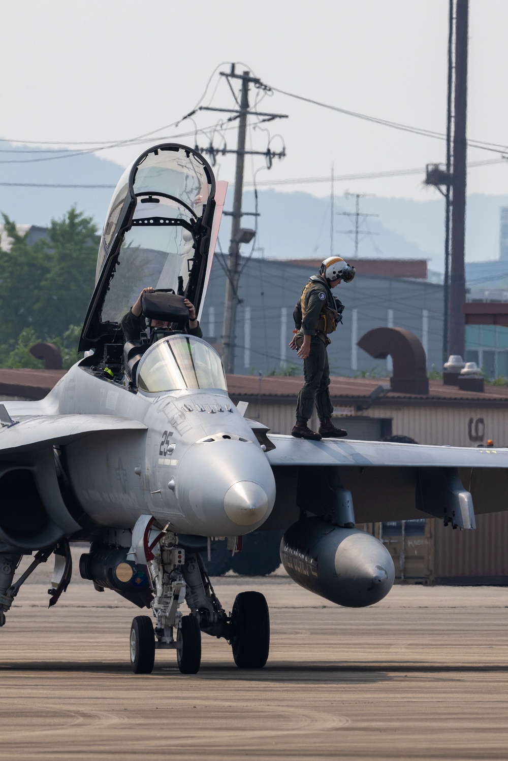 F/A-18 Hornet Aircraft with VMFA(AW) 224 Arrive at Suwon Air Base