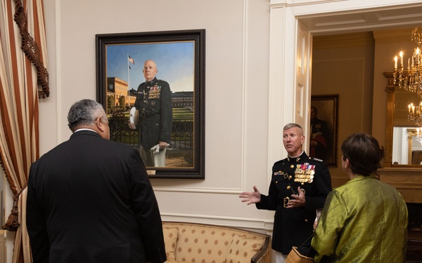 Gen. Smith hosts the Secretary of the Navy for an Evening Parade