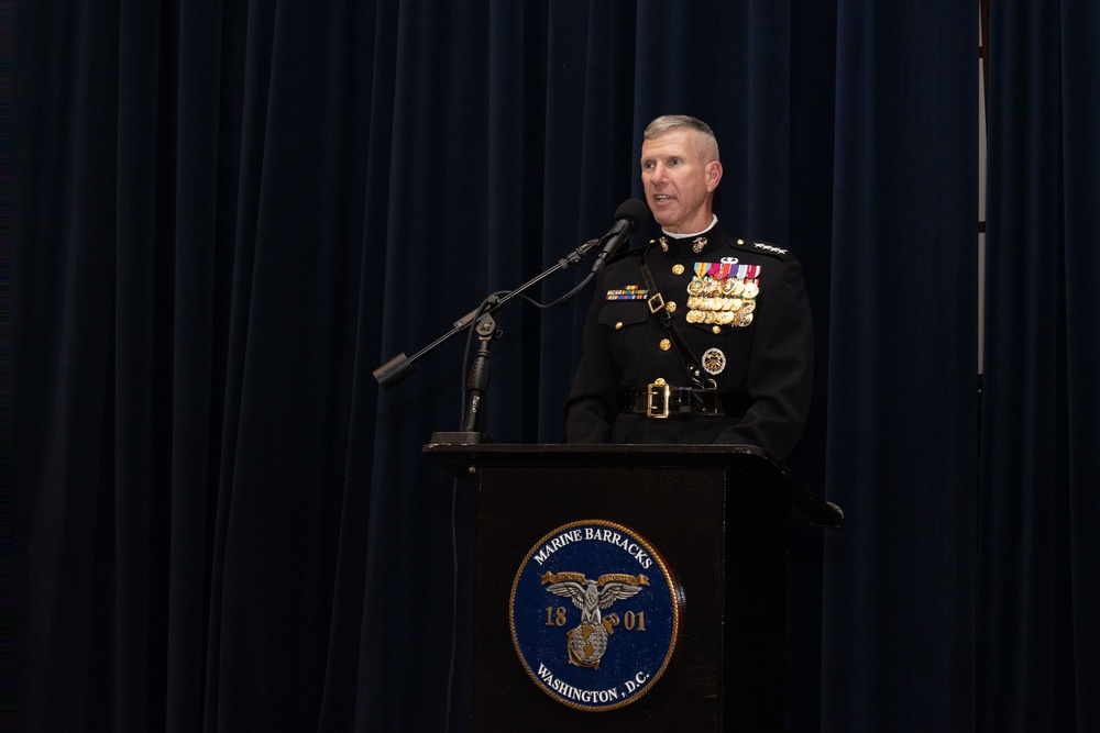 Gen. Smith hosts the Secretary of the Navy for an Evening Parade
