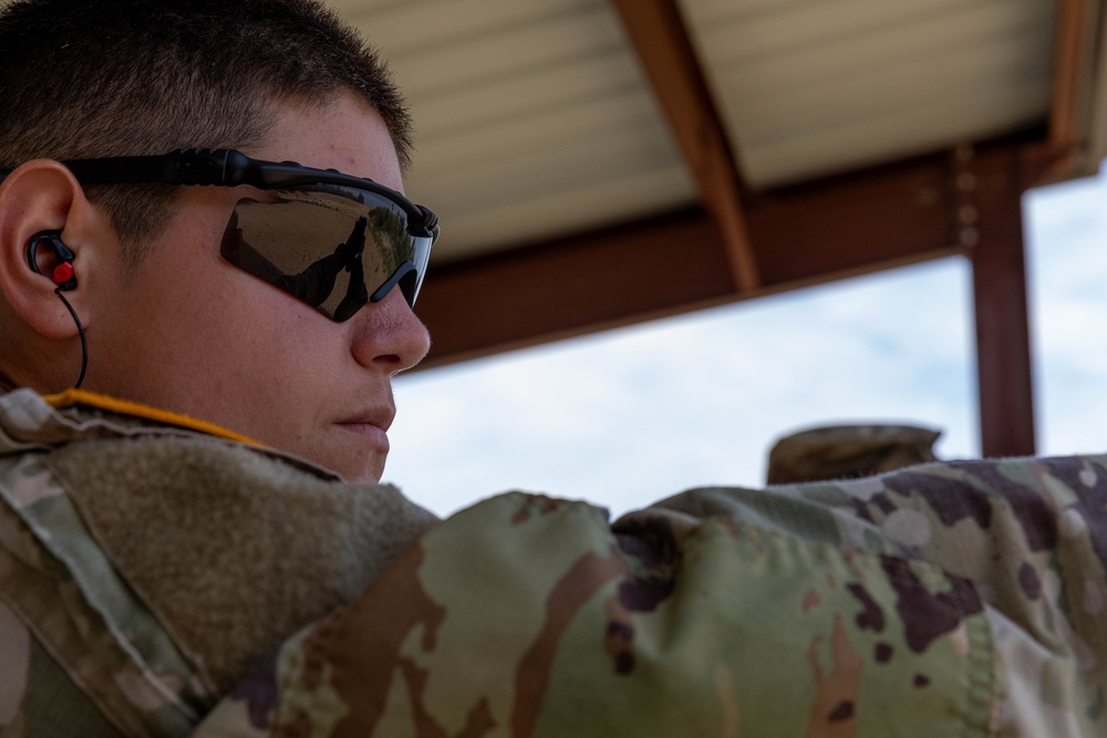 1st Lt. Susan Janfrancisco prepares to shoot