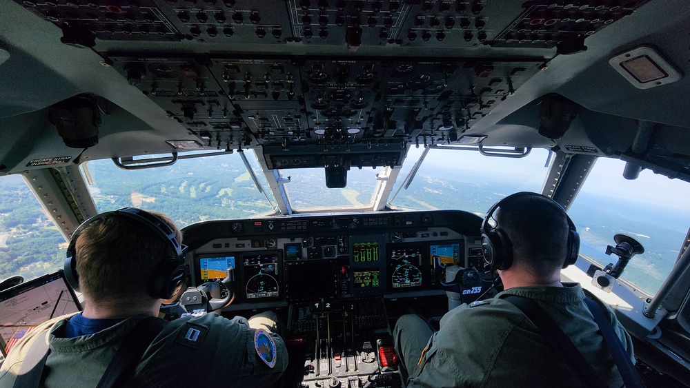 Coast Guard Air Station Cape Cod HC-144 aircrew performs emergency drop training