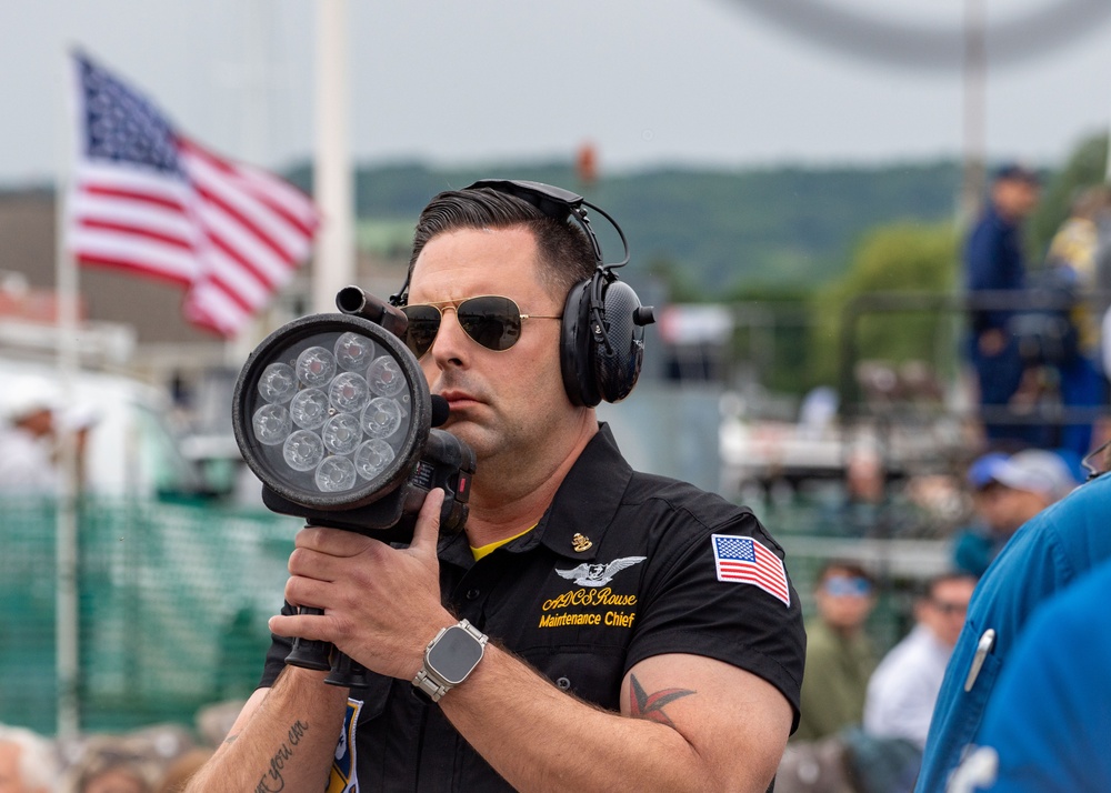 The Navy Flight Demonstration Squadron, the Blue Angels, perform in Traverse City, MI.