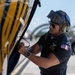 The Navy Flight Demonstration Squadron, the Blue Angels, perform in Pensacola Beach, FL.