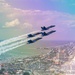 The Navy Flight Demonstration Squadron, the Blue Angels, perform in Pensacola Beach, FL.