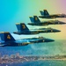 The Navy Flight Demonstration Squadron, the Blue Angels, perform in Pensacola Beach, FL.