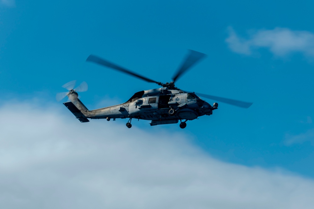 DVIDS - Images - HSM 78 Helicopter Flies over USS William P. Lawrence