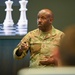 Command First Sgt. Dent speaks at a Squadron Commanders' Course