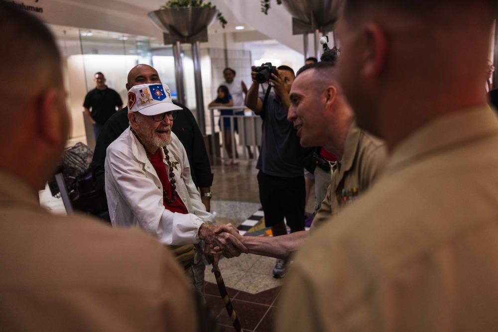 MCB Camp Blaz greets Frank S. Wright, WWII veteran