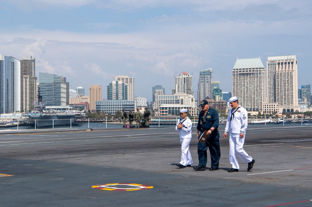 Nimitz Sailors Transit The Flight Deck