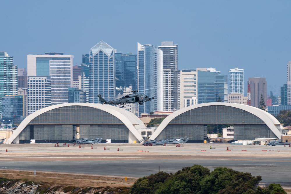 An MH-60R Seahawk Prepares To Land