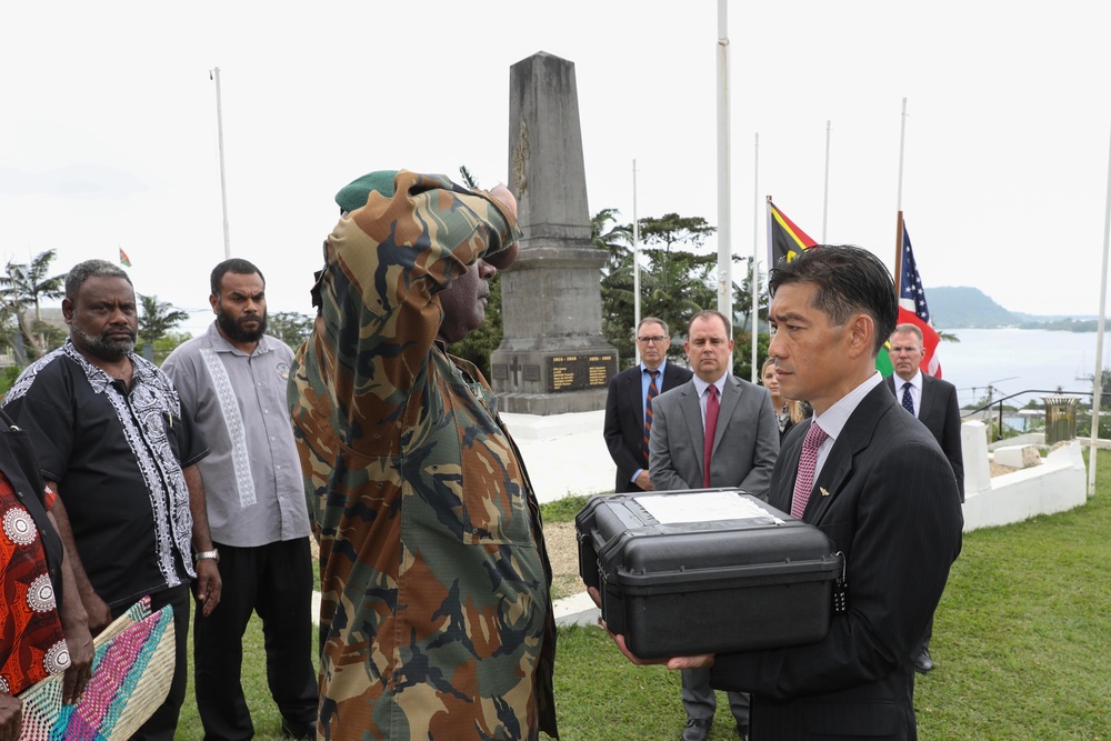 Ceremonial Exchange of Possible WWII Remains