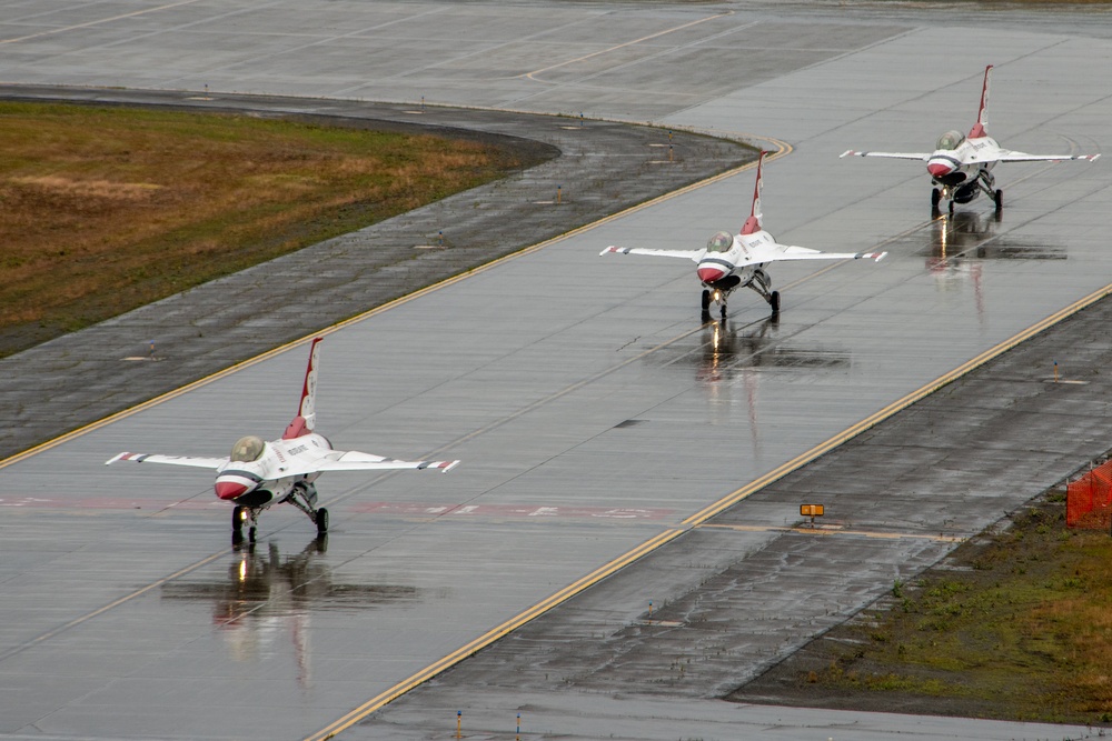 U.S. Air Force Thunderbirds arrive at Joint Base Elmendorf-Richardson, Alaska, July 18, 2024