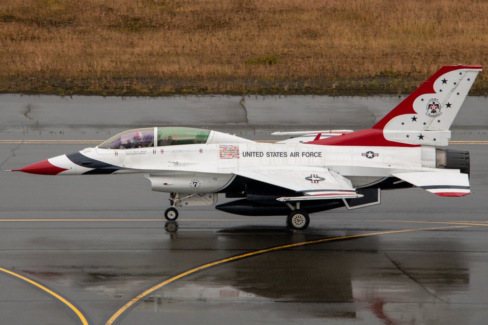 U.S. Air Force Thunderbirds arrive at Joint Base Elmendorf-Richardson, Alaska, July 18, 2024