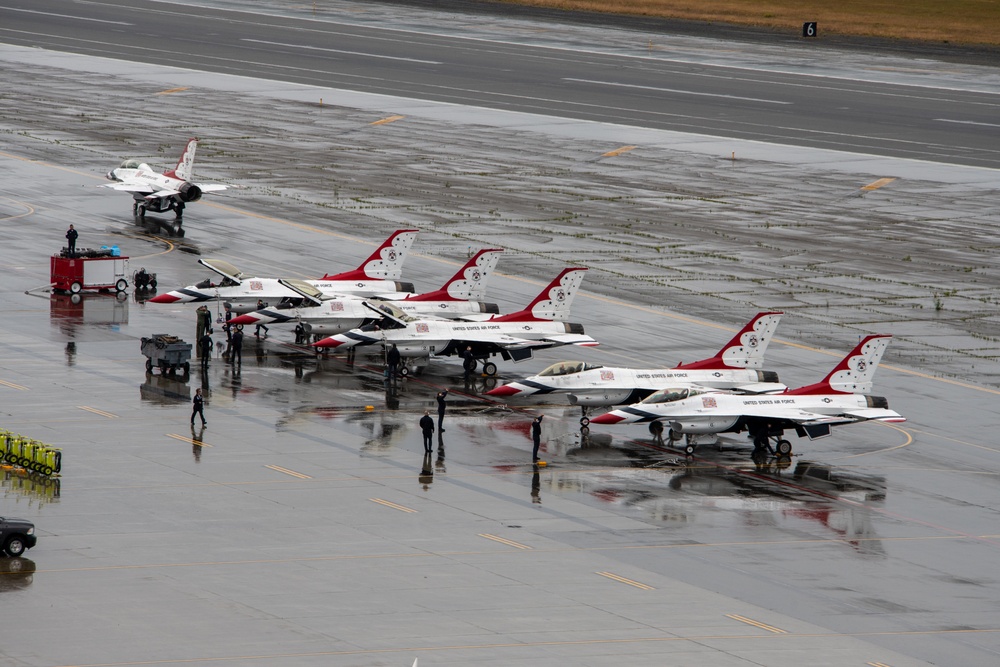 U.S. Air Force Thunderbirds arrive at Joint Base Elmendorf-Richardson, Alaska, July 18, 2024