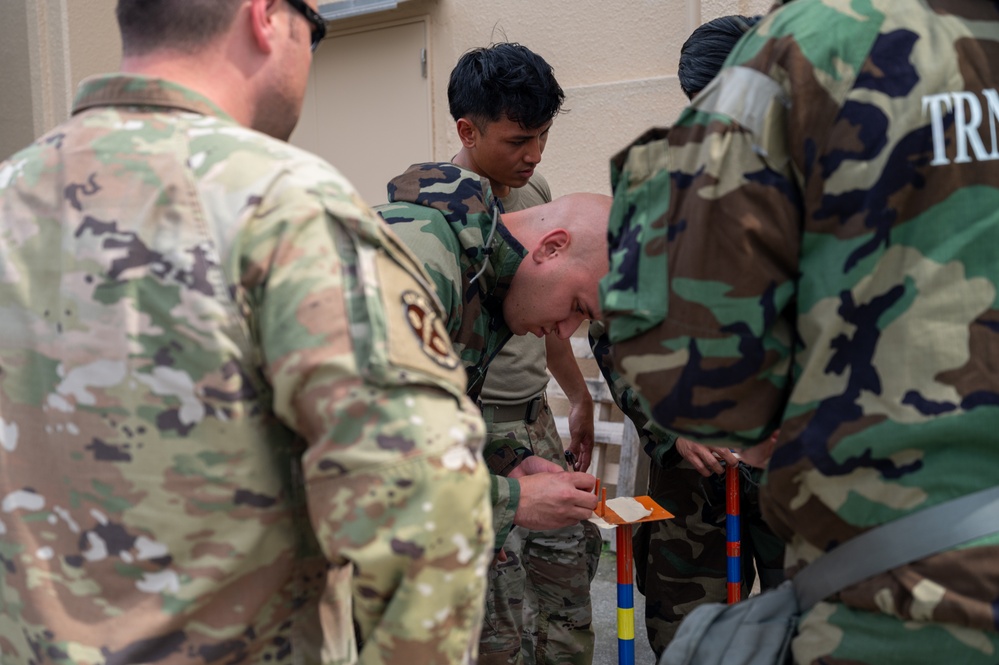 131st Bomb Wing emergency management team conducts CBRNE training at Yokota AB, Japan