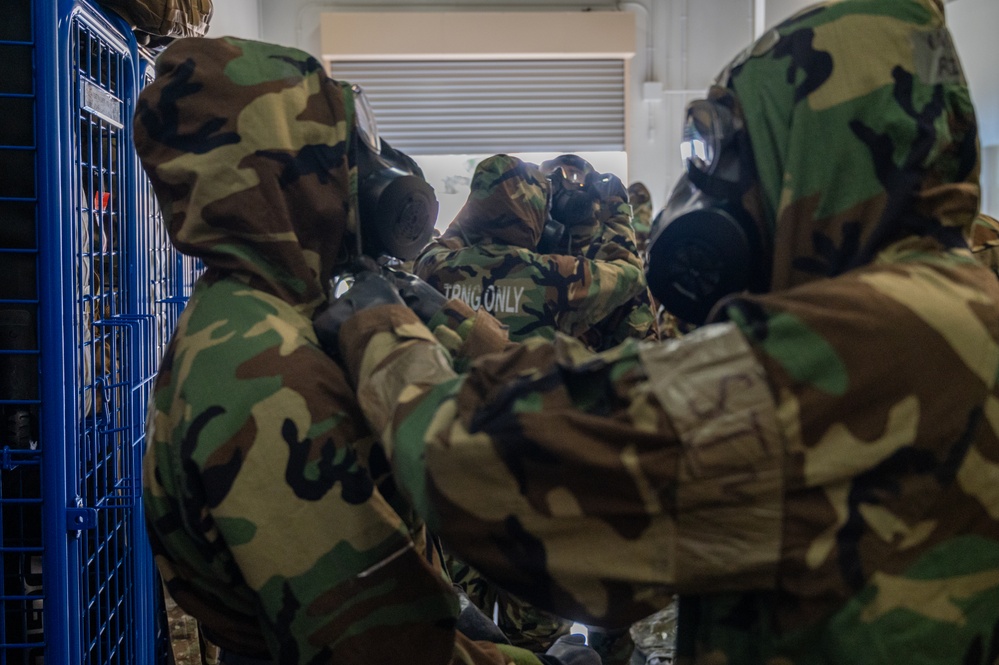 131st Bomb Wing emergency management team conducts CBRNE training at Yokota AB, Japan