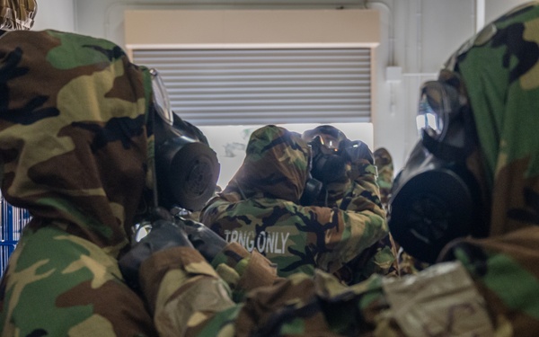 131st Bomb Wing emergency management team conducts CBRNE training at Yokota AB, Japan