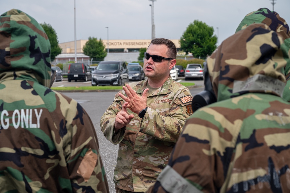 131st Bomb Wing emergency management team conducts CBRNE training at Yokota AB, Japan