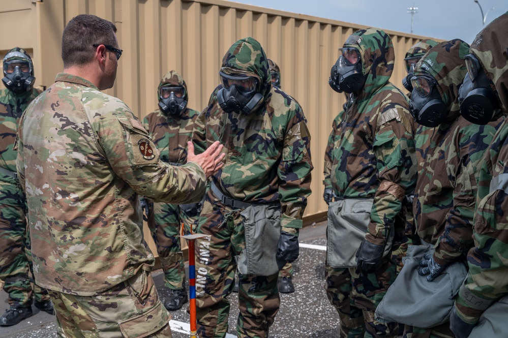 131st Bomb Wing emergency management team conducts CBRNE training at Yokota AB, Japan