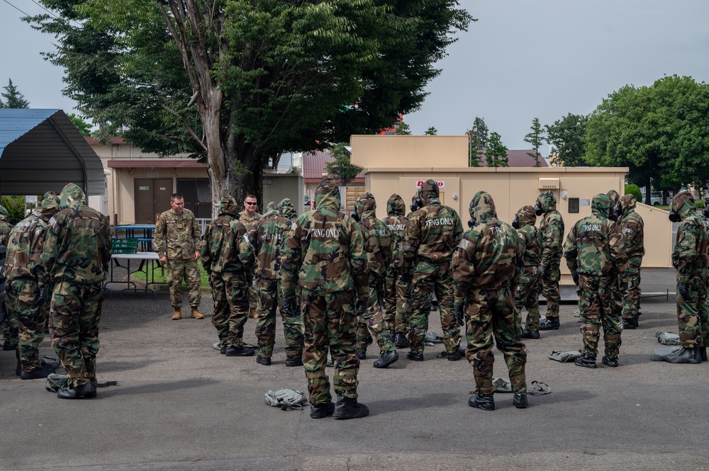 131st Bomb Wing emergency management team conducts CBRNE training at Yokota AB, Japan