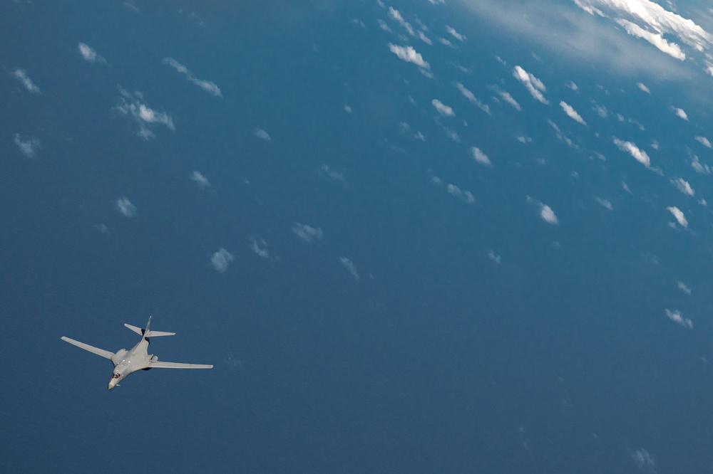 Bomber in-air refueling at RIMPAC 2024