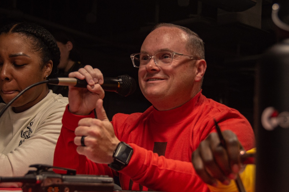 USS Ronald Reagan (CVN 76) Sailors audition for talent show