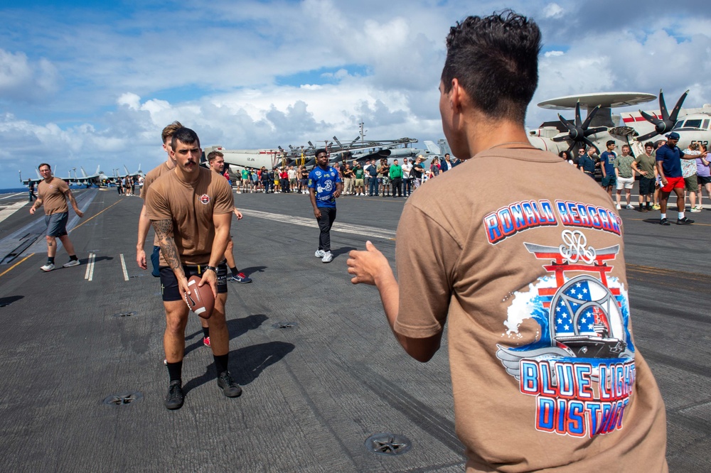 USS Ronald Reagan (CVN 76) holds a steel beach picnic for the 4th of July