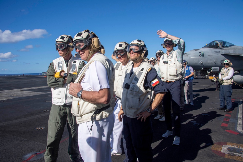 USS Carl Vinson (CVN 70) hosts members of the Chilean navy during RIMPAC 2024