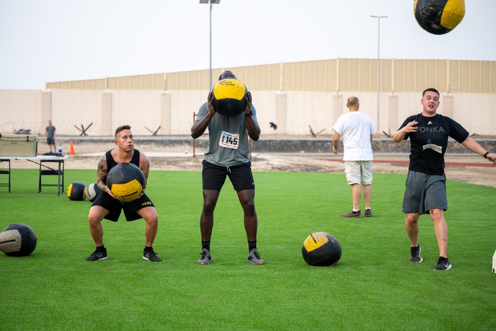 Airmen participate in spartan-like obstacle course