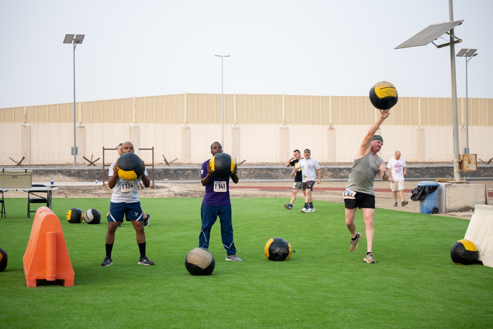 Airmen participate in spartan-like obstacle course