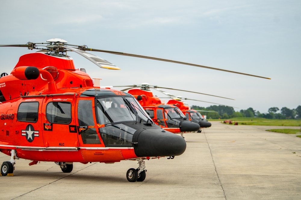 Historic Flight: MH-65 Delta's Final Journey Commemorated with Formation Flight Over Wright Brothers' Memorial